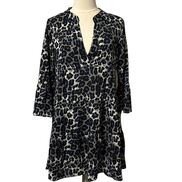 Wishlist Apparel Dress Swing Tunic V Neck Bell Sleeves Flowy Medium - Picture 2 of 11